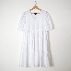 Banana Republic White Tiered Cotton Mini Dress XS NWT